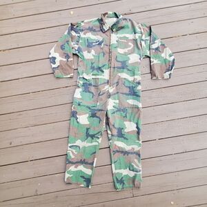 Vintage 90s y2k Retro Military Camo Camouflage Print Coveralls Jumpsuit Men's XL